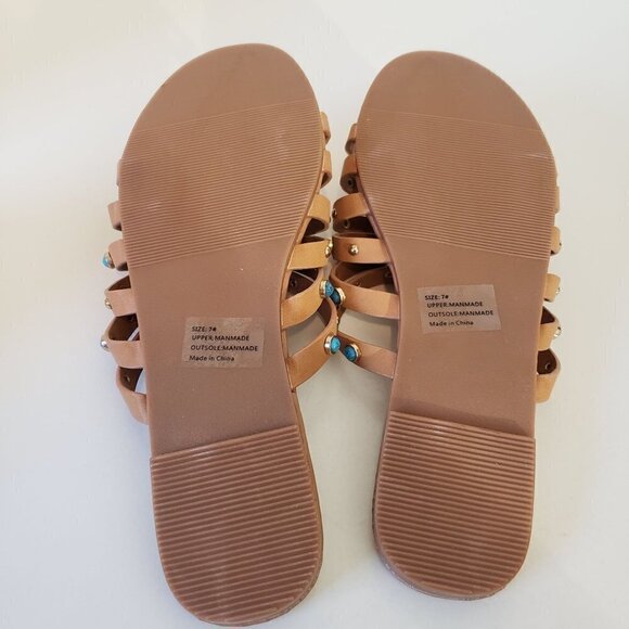 Olivia Miller walk with style Strappy Studded Slide size 7 NIB - Picture 7 of 9